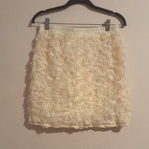 Chic Cream Rosette Mini Skirt